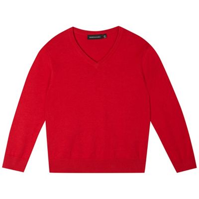 Children's red V neck jumper